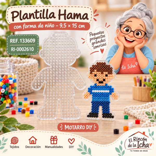 ri-0002610-ref-133609 Plantilla Hama con forma de niño – 9,5 × 15 cm