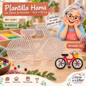 ri-0002612-ref-133611 Plantilla Hama con forma de bicicleta – 15,5 × 9,5 cm