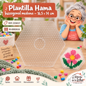 ri-0002616-ref-133617 Plantilla Hama hexagonal mediana – 16,5 × 14 cm