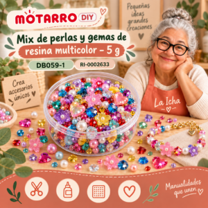 ri-0002633-db059-1 Mix de perlas y gemas de resina multicolor – 5 g