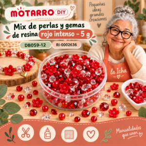 ri-0002636-db059-12 Mix de perlas y gemas de resina rojo intenso – 5 g