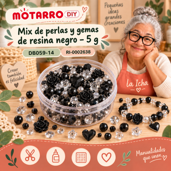 ri-0002638-db059-14 Mix de perlas y gemas de resina negro – 5 g