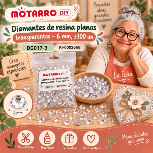 ri-0002668-dg017-3 Diamantes de resina planos transparentes – 6 mm, ±100 un