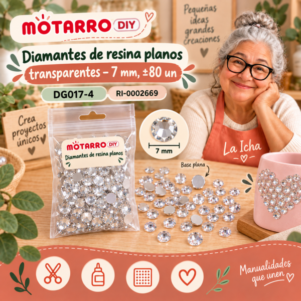 ri-0002669-dg017-4 Diamantes de resina planos transparentes – 7 mm, ±80 un