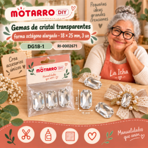 ri-0002671-dg18-1 Gemas de cristal transparentes forma octágono alargado – 18 × 25 mm, 3 un