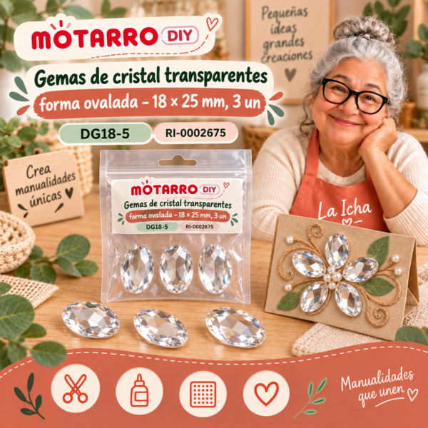ri-0002675-dg18-5 Gemas de cristal transparentes forma ovalada – 18 × 25 mm, 3 un