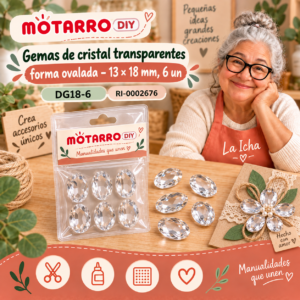 ri-0002676-dg18-6 Gemas de cristal transparentes forma ovalada – 13 × 18 mm, 6 un
