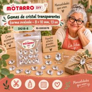 ri-0002678-dg18-8 Gemas de cristal transparentes forma ovalada – 8 × 10 mm, 13 un