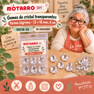 ri-0002680-dg18-10 Gemas de cristal transparentes forma lágrima – 13 × 18 mm, 6 un