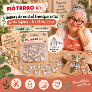 ri-0002682-dg18-12 Gemas de cristal transparentes forma lágrima – 8 × 13 mm, 11 un