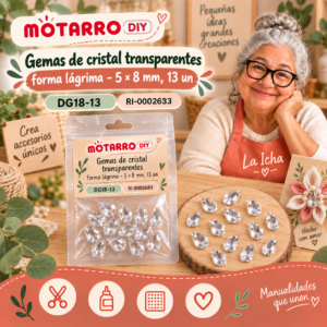 ri-0002683-dg18-13 Gemas de cristal transparentes forma lágrima – 5 × 8 mm, 13 un