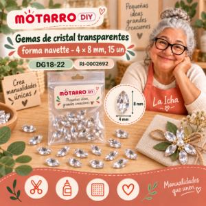ri-0002692-dg18-22 Gemas de cristal transparentes forma navette – 4 × 8 mm, 15 un