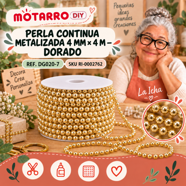 ri-0002762-dg020-7 Perla continua metalizada 4 mm × 4 m – Dorado