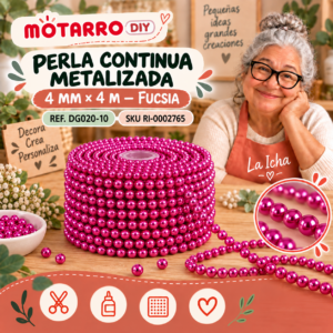 ri-0002765-dg020-10 Perla continua metalizada 4 mm × 4 m – Fucsia