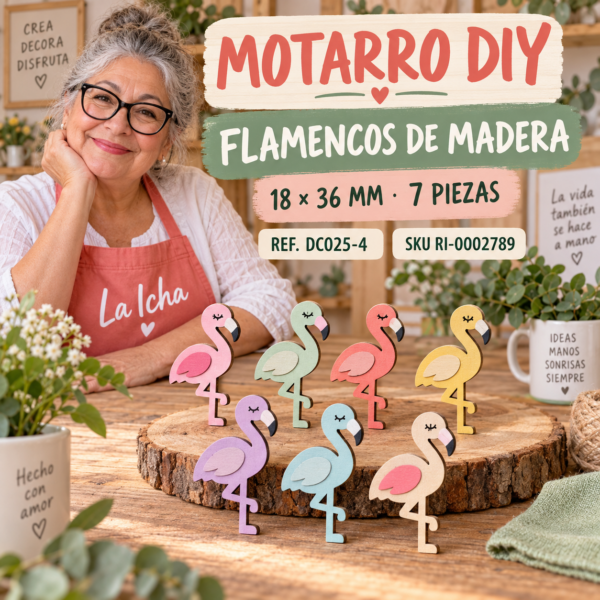ri-0002789-dc025-4 Set de flamencos de madera – 18 × 36 mm – 7 piezas
