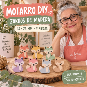ri-0002793-dc025-9 Set de zorros de madera – 18 × 23 mm – 7 piezas