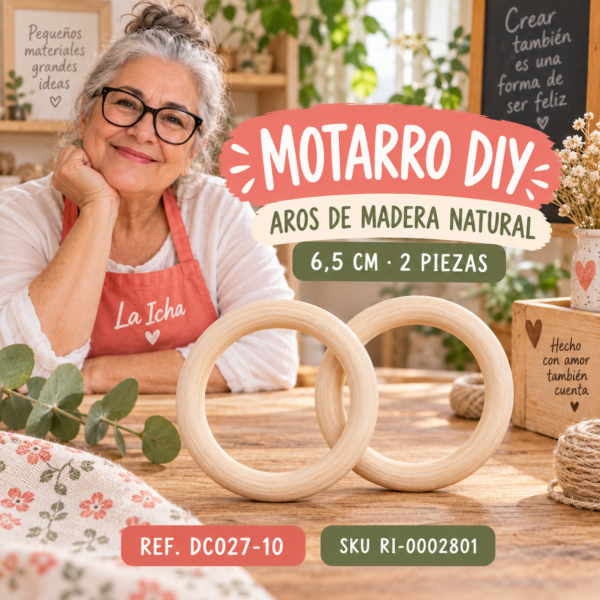 ri-0002801-dc027-10 Set de aros de madera natural – 6,5 cm – 2 piezas