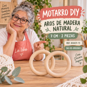 ri-0002802-dc027-11 Set de aros de madera natural – 7 cm – 2 piezas