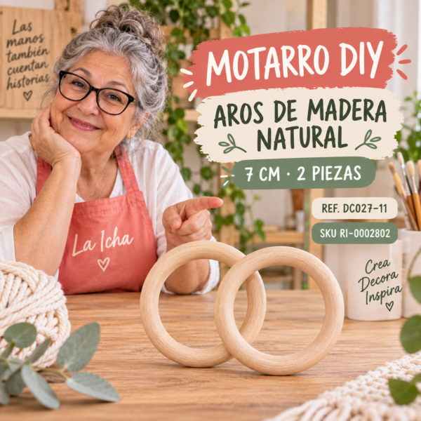 ri-0002802-dc027-11 Set de aros de madera natural – 7 cm – 2 piezas
