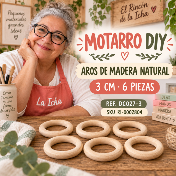 ri-0002804-dc027-3 Set de aros de madera natural – 3 cm – 6 piezas