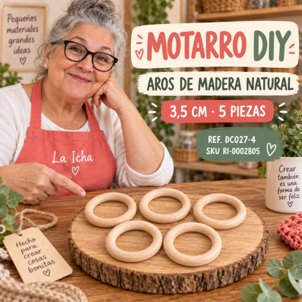 ri-0002805-dc027-4 Set de aros de madera natural – 3,5 cm – 5 piezas