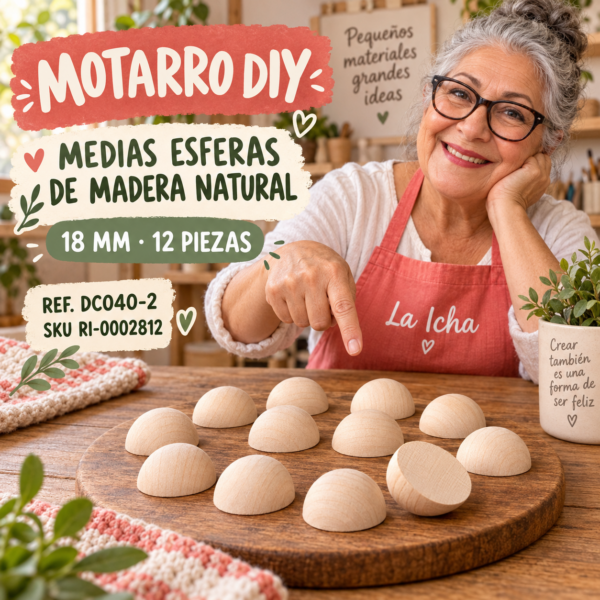 ri-0002812-dc040-2 Set de medias esferas de madera natural – 18 mm – 12 piezas