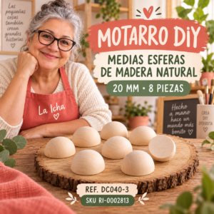 ri-0002813-dc040-3 Set de medias esferas de madera natural – 20 mm – 8 piezas