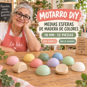 ri-0002816-dc041-2 Set de medias esferas de madera de colores – 18 mm – 12 piezas