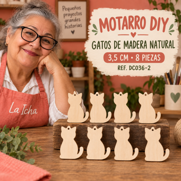 ri-0002820-dc036-2 Set de gatos de madera natural – 3,5 cm – 8 piezas