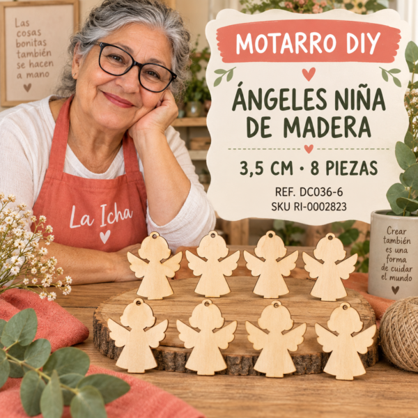 ri-0002823-dc036-6 Set de ángeles niña de madera natural – 3,5 cm – 8 piezas