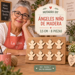 ri-0002824-dc036-7 Set de ángeles niño de madera natural – 3,5 cm – 8 piezas
