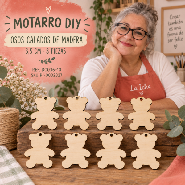 ri-0002827-dc036-10 Set de osos calados de madera natural – 3,5 cm – 8 piezas