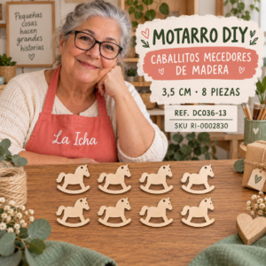 ri-0002830-dc036-13 Set de caballitos mecedores de madera natural – 3,5 cm – 8 piezas