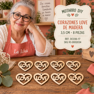ri-0002834-dc036-17 Set de corazones LOVE de madera natural – 3,5 cm – 8 piezas