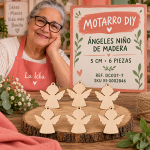 ri-0002846-dc037-7 Set de ángeles niño de madera natural – 5 cm – 6 piezas
