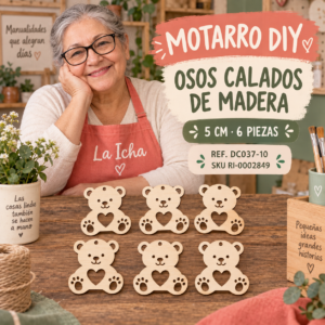 ri-0002849-dc037-10 Set de osos calados de madera natural – 5 cm – 6 piezas