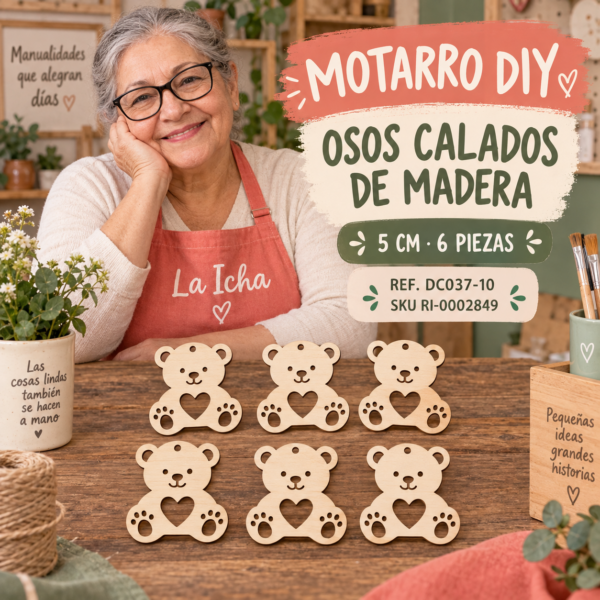 ri-0002849-dc037-10 Set de osos calados de madera natural – 5 cm – 6 piezas