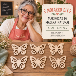 ri-0002850-dc037-11 Set de mariposas de madera natural – 5 cm – 6 piezas