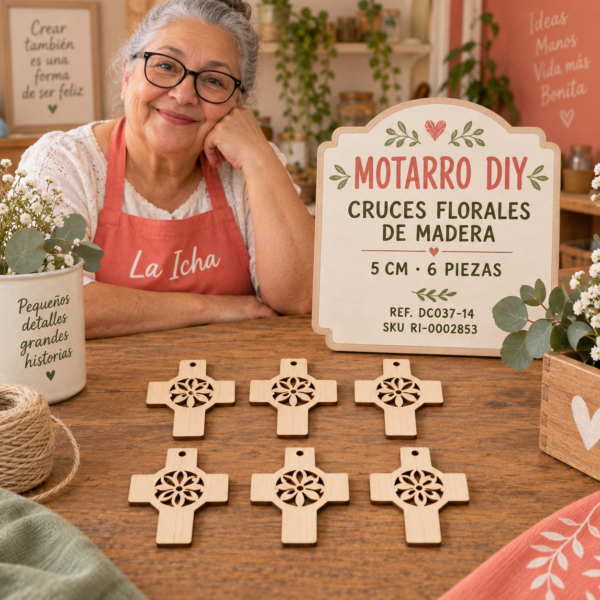 ri-0002853-dc037-14 Set de cruces florales de madera natural – 5 cm – 6 piezas