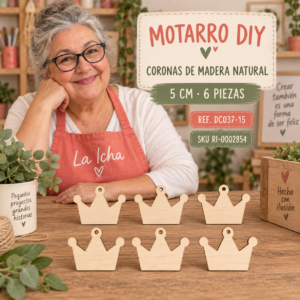 ri-0002854-dc037-15 Set de coronas de madera natural – 5 cm – 6 piezas