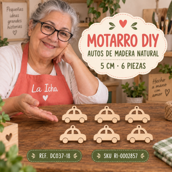 ri-0002857-dc037-18 Set de autos de madera natural – 5 cm – 6 piezas