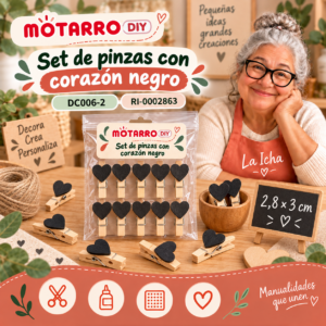 ri-0002863-dc006-2 Set de pinzas de madera con corazón negro – 2,8 × 3 cm – 10 piezas