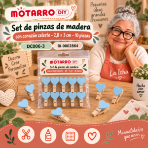 ri-0002864-dc006-3 Set de pinzas de madera con corazón celeste – 2,8 × 3 cm – 10 piezas