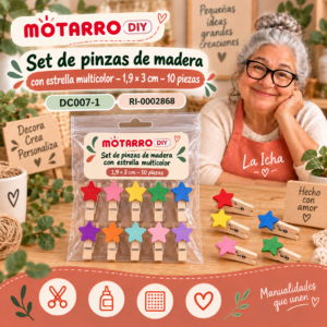ri-0002868-dc007-1 Set de pinzas de madera con estrella multicolor – 1,9 × 3 cm – 10 piezas