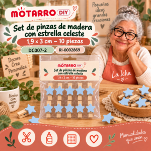 ri-0002869-dc007-2 Set de pinzas de madera con estrella celeste – 1,9 × 3 cm – 10 piezas