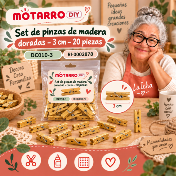 ri-0002878-dc010-3 Set de pinzas de madera doradas – 3 cm – 20 piezas