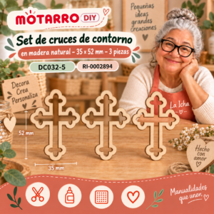 ri-0002894-dc032-5 Set de cruces de contorno en madera natural – 35 × 52 mm – 3 piezas