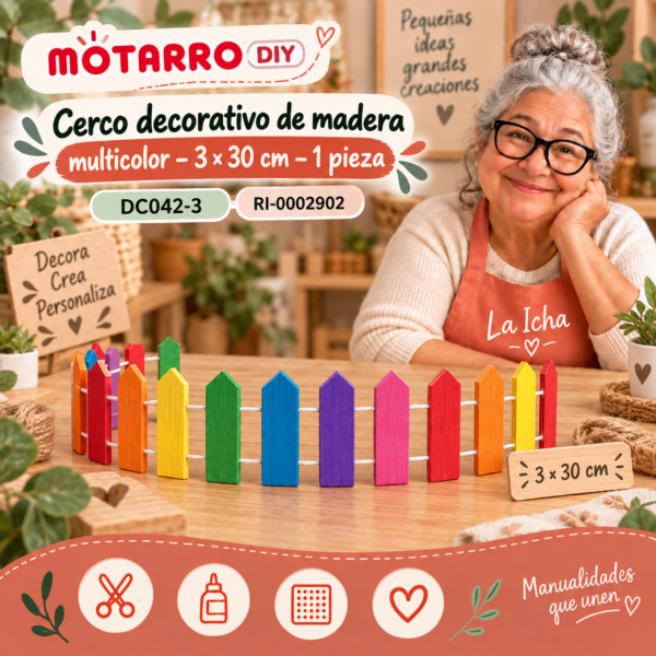 ri-0002902-dc042-3 Cerco decorativo de madera multicolor – 3 × 30 cm – 1 pieza