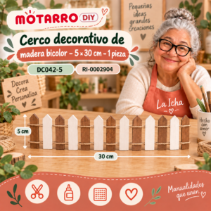 ri-0002904-dc042-5 Cerco decorativo de madera bicolor – 5 × 30 cm – 1 pieza