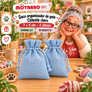 ri-0003173-dh006-12 Saco organizador de yute – Celeste claro – 7 × 9 cm – 2 piezas